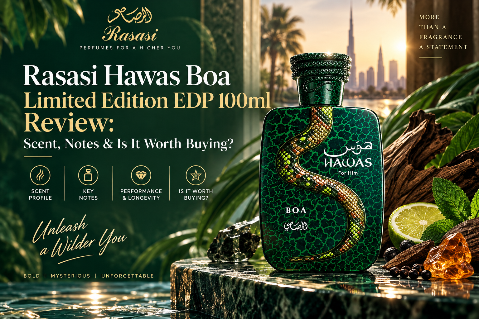 مراجعة عطر Rasasi Hawas Boa Limited Edition EDP 100ml: الرائحة، المكونات وهل يستحق الشراء؟