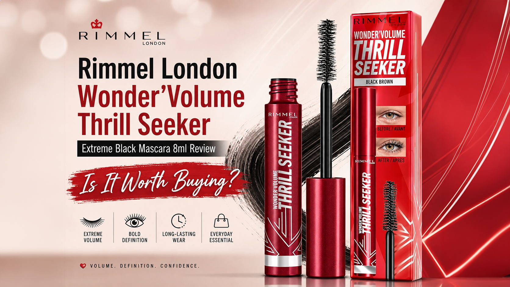 Rimmel London Wonder'Volume Thrill Seeker Extreme Black Mascara 8ml Review: Is It Worth Buying?