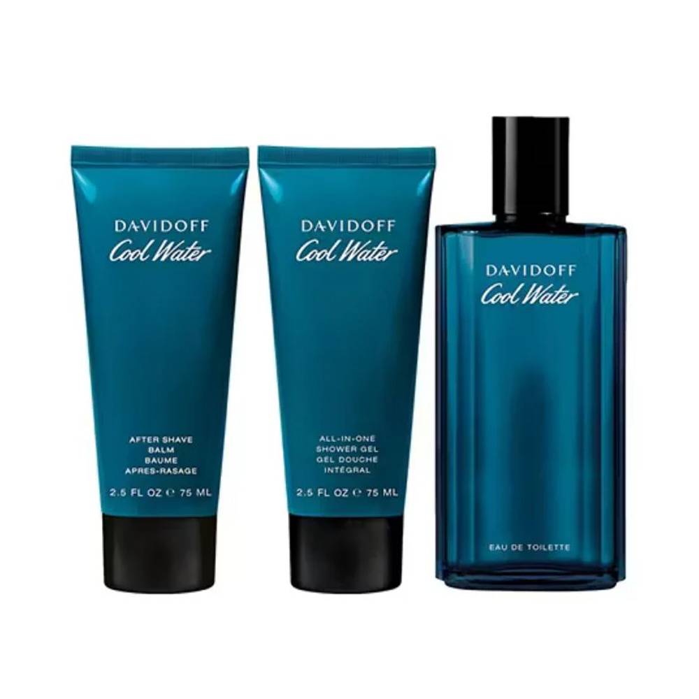 Cool Water + Shower Gel + After Shave Balm by Davidoff Ea…