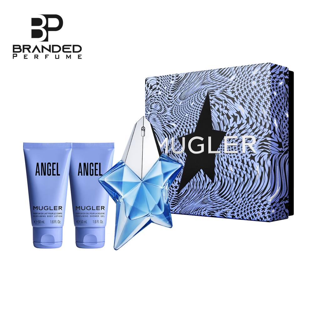 Angel + Shower Gel + Body Lotion by Mugler Eau de Parfum…