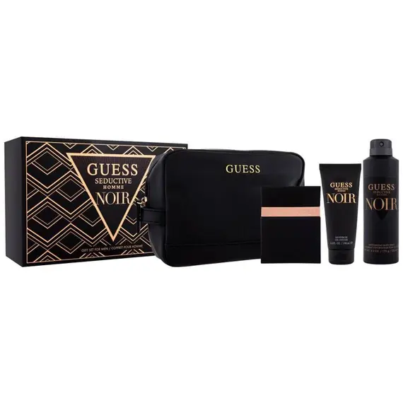 Guess Seductive Homme Noir + Shower Gel + Body Spray + Po…
