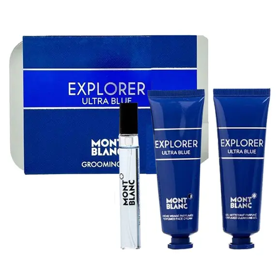 Mont Blanc Explorer Ultra Blue Grooming Kit + Face Cream…