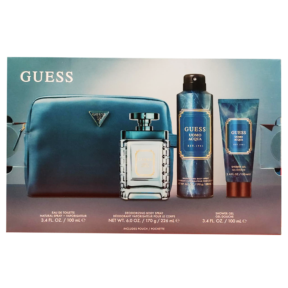 Guess Uomo Acqua + shower gel + Body Spray + Pouch 100 ml…