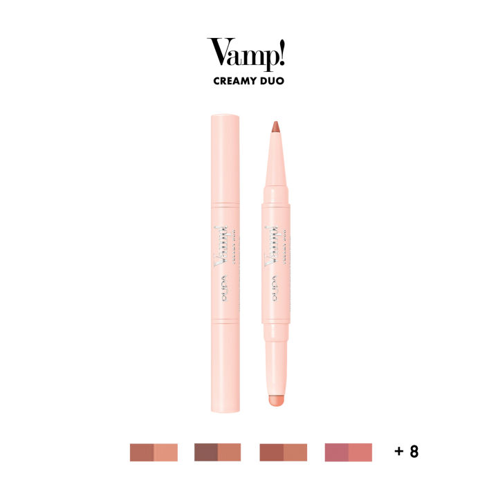 Milano Vamp! Creamy Duo #008 Vintage Rose Contouring Lip Pencil + Shiny Lipstick
