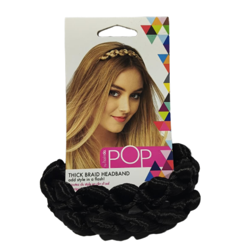Pop Thick Braid Ebony Headband