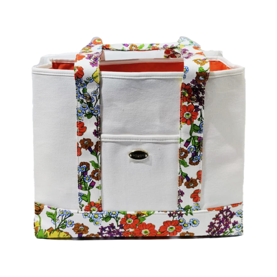 Floral White Tote Bag